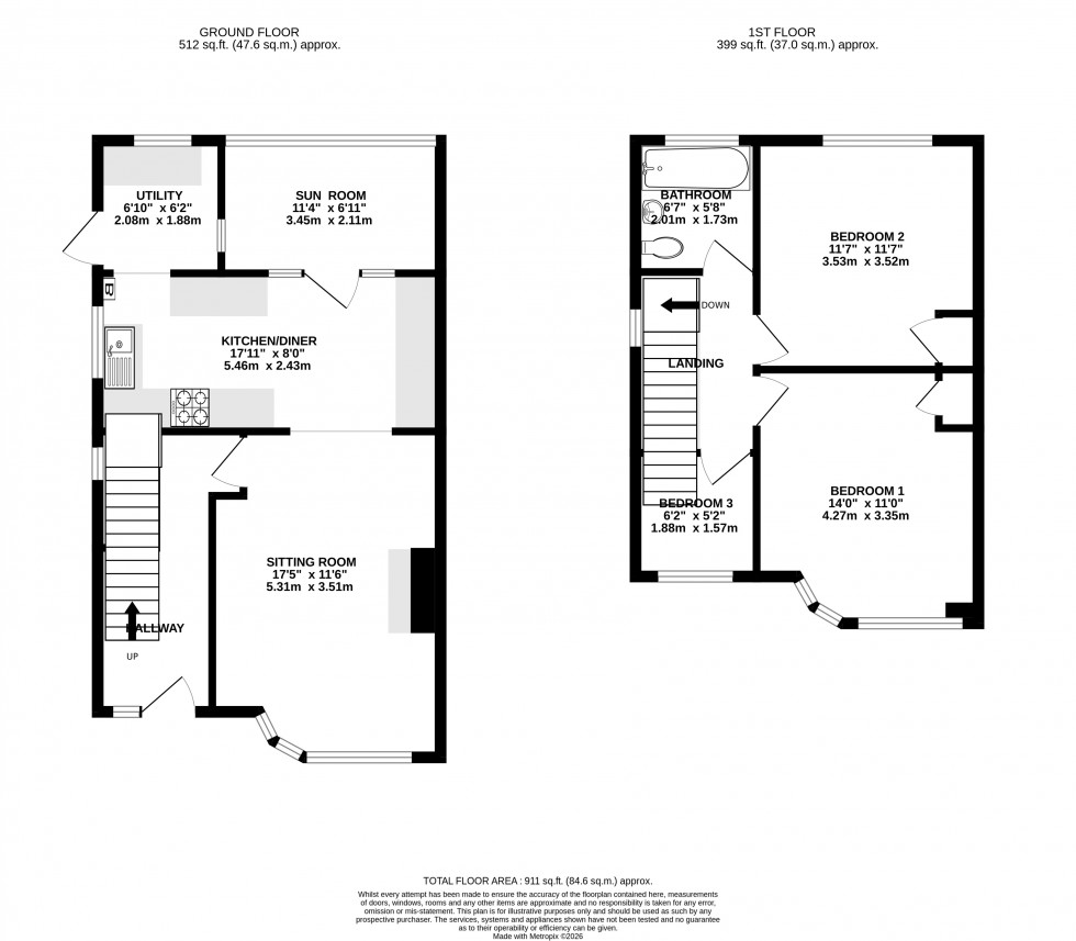 Floorplan for Hartsbridge Road, Oakengates