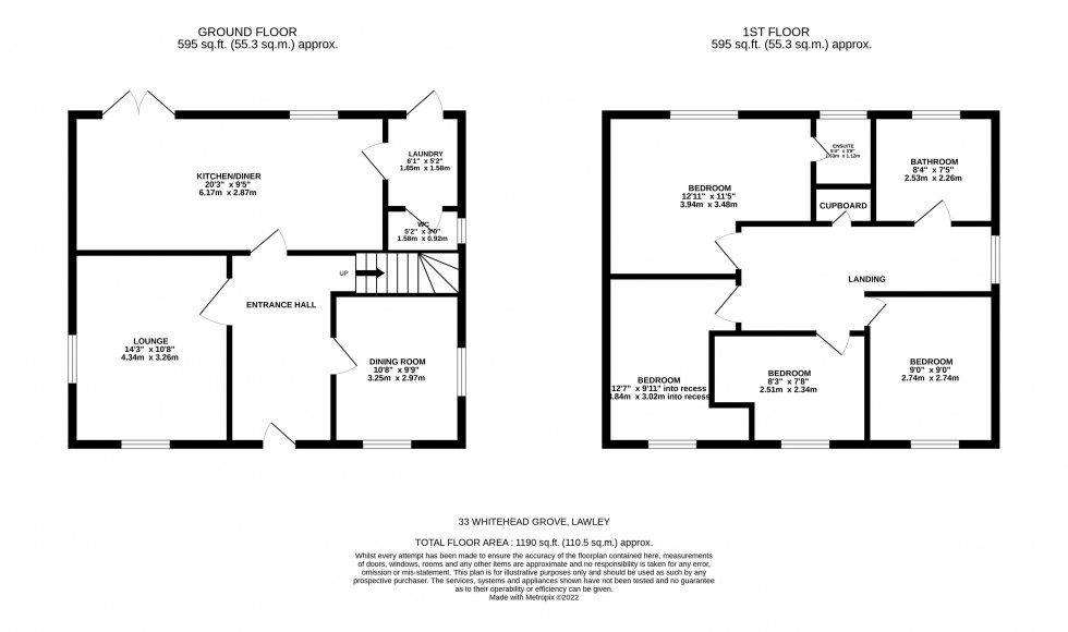 Floorplan for Whitehead Grove, Lawley