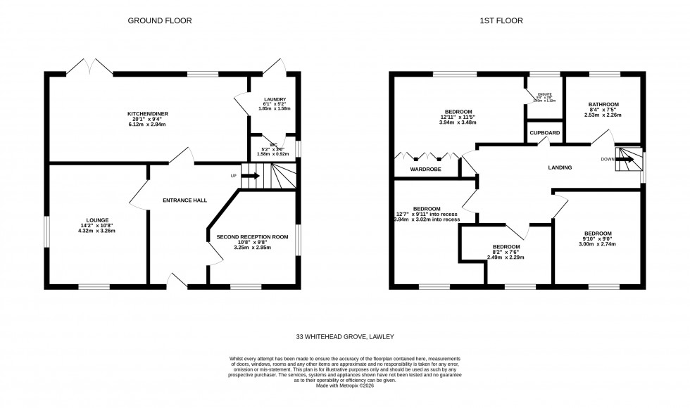 Floorplan for Whitehead Grove, Lawley