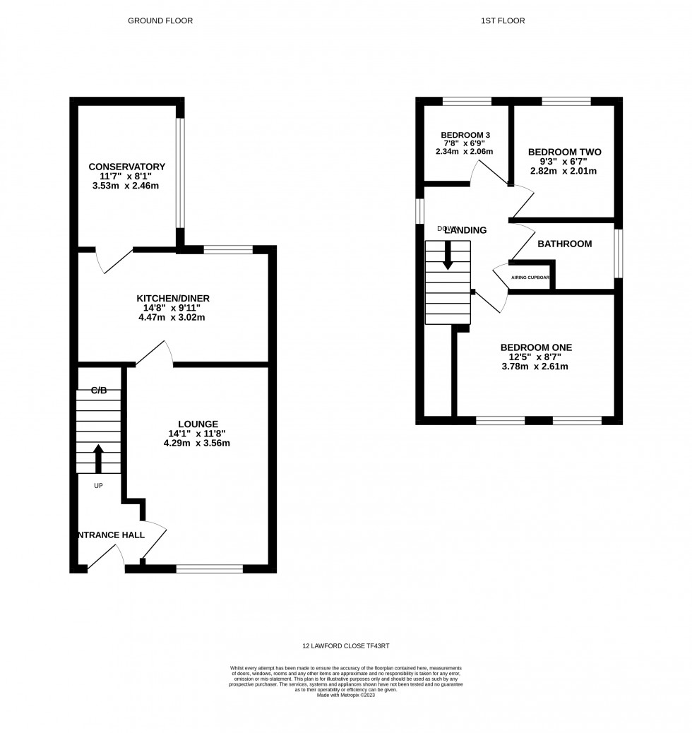 Floorplan for Lawford Close, Aqueduct