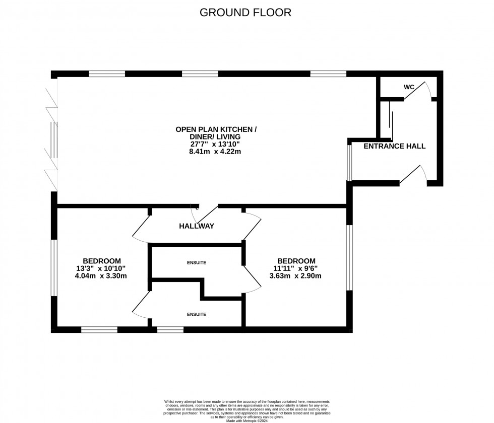 Floorplan for The Bungalow, South of Glen Cottage, Priorsle Avenue