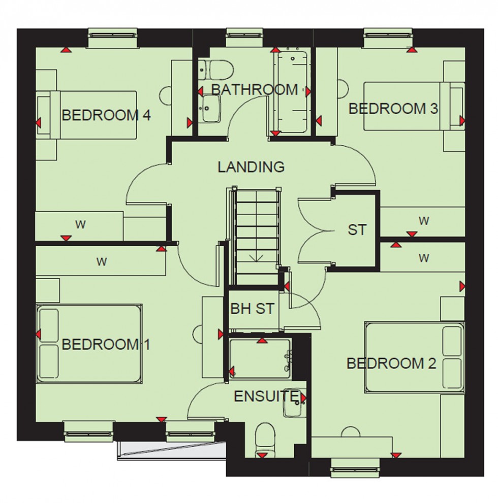 Floorplan for Plot 70, The Rowan, Silkin Meadows