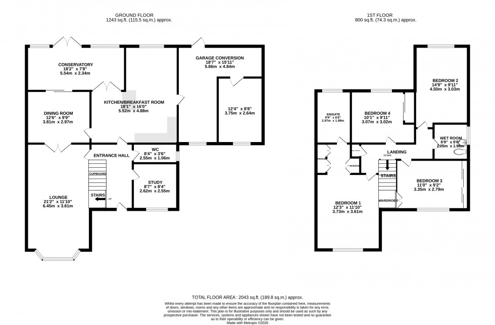Floorplan for Lords Drive, St Georges