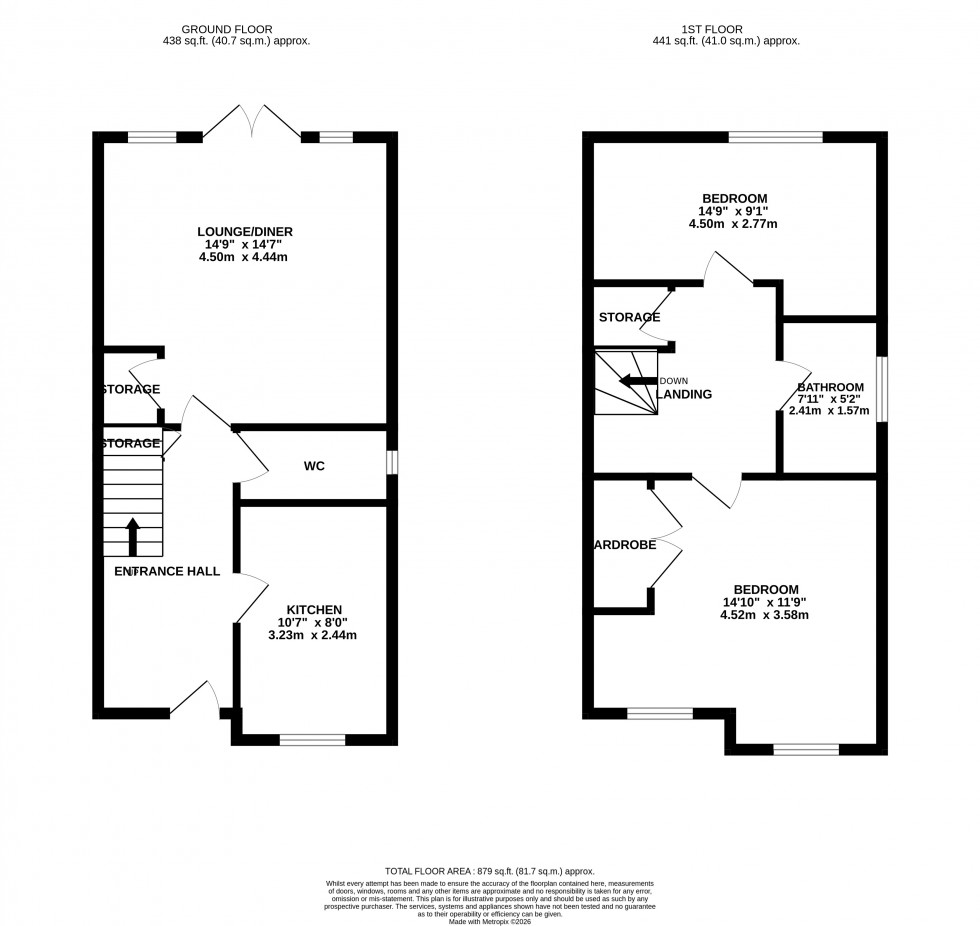 Floorplan for Raxster Drive, Snedshill, St Georges