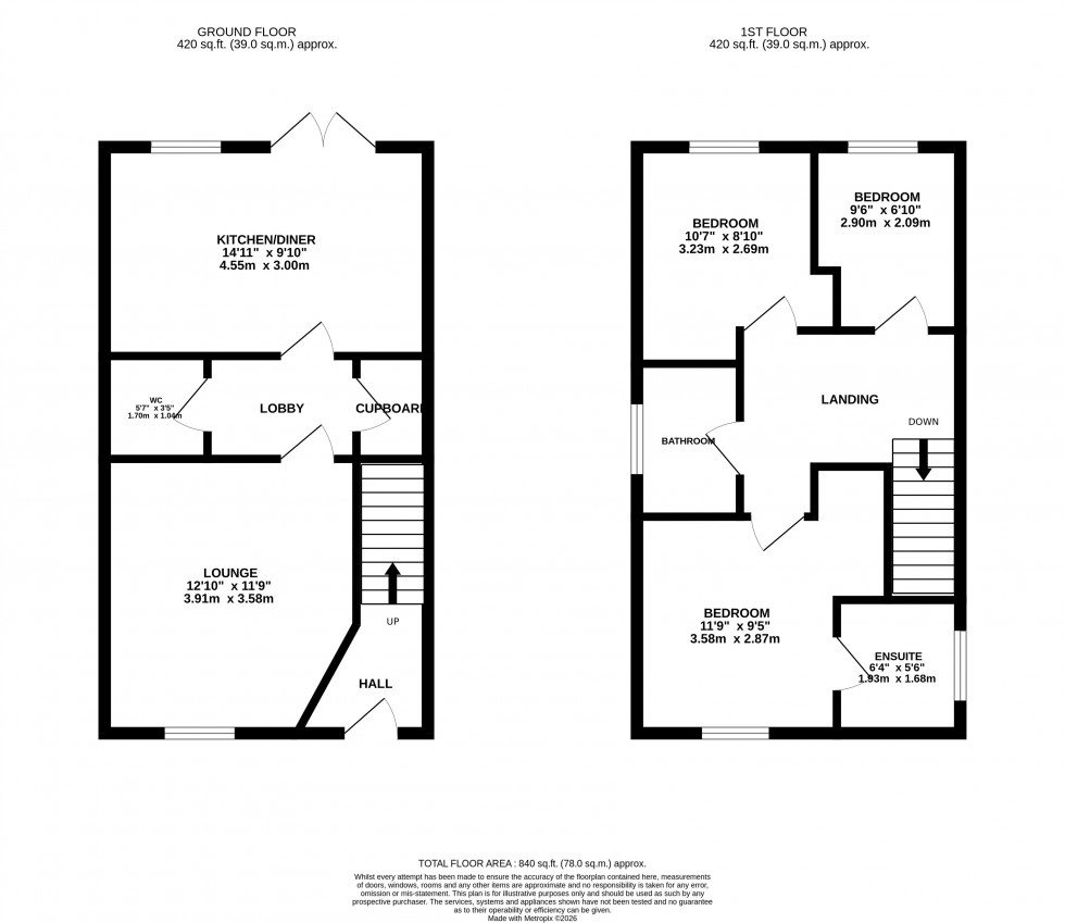 Floorplan for Griffins Wood Close, Lightmoor